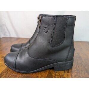 Ariat Size US 5  Women's Black Leather Zip Front Riding Boots